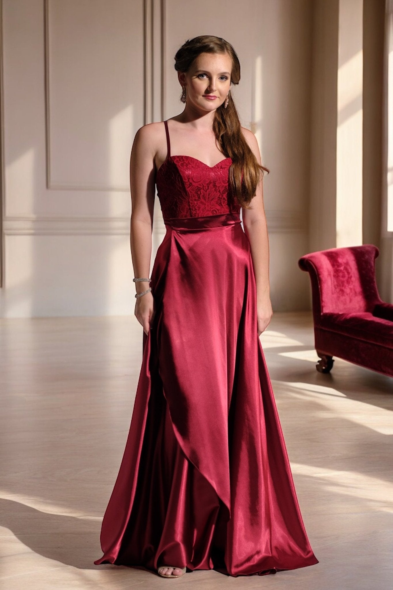 Kadie Cherry - Bridesmaids & Formal - bridesmaids - cherry red - formal - Melanie Jayne