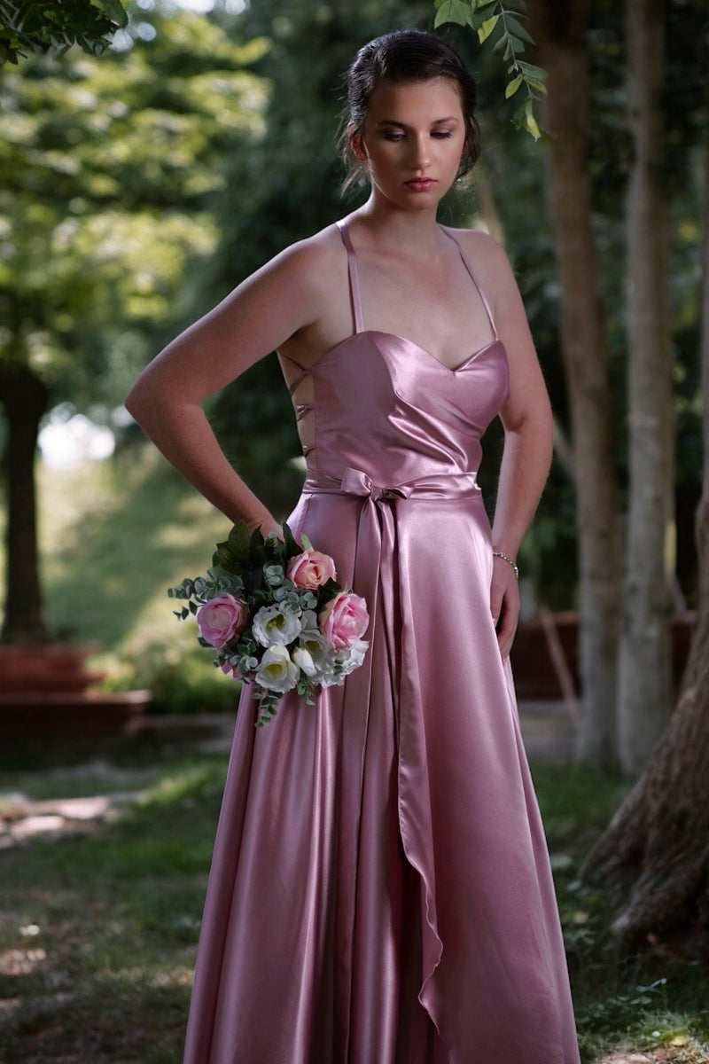 Kadie Pleated - Opal Pink - Bridesmaids & Formal - bridesmaids - formal - formal dress - Melanie Jayne
