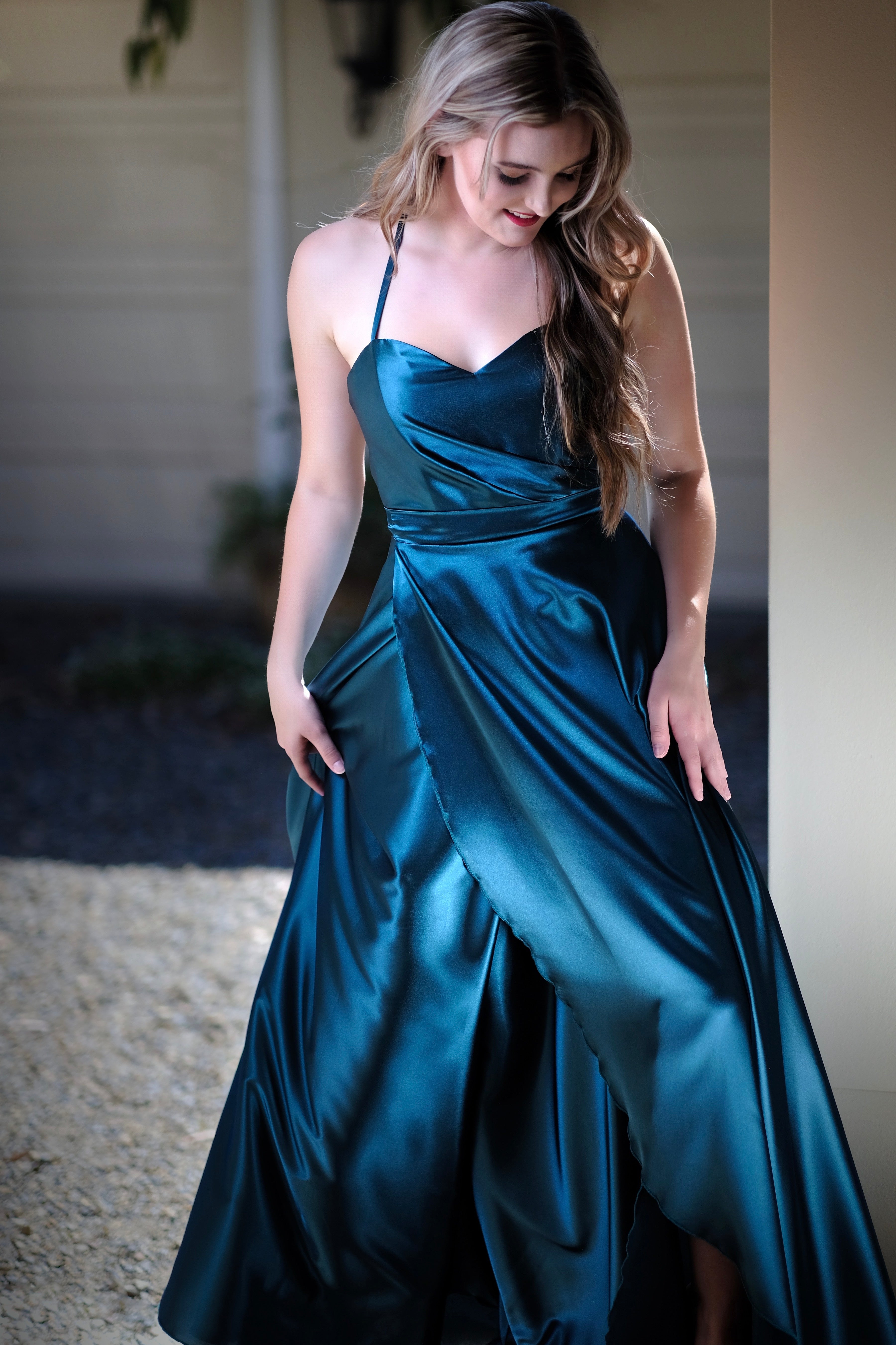 Kadie Satin Peacock Bridesmaid Dress Bridesmaids Formal