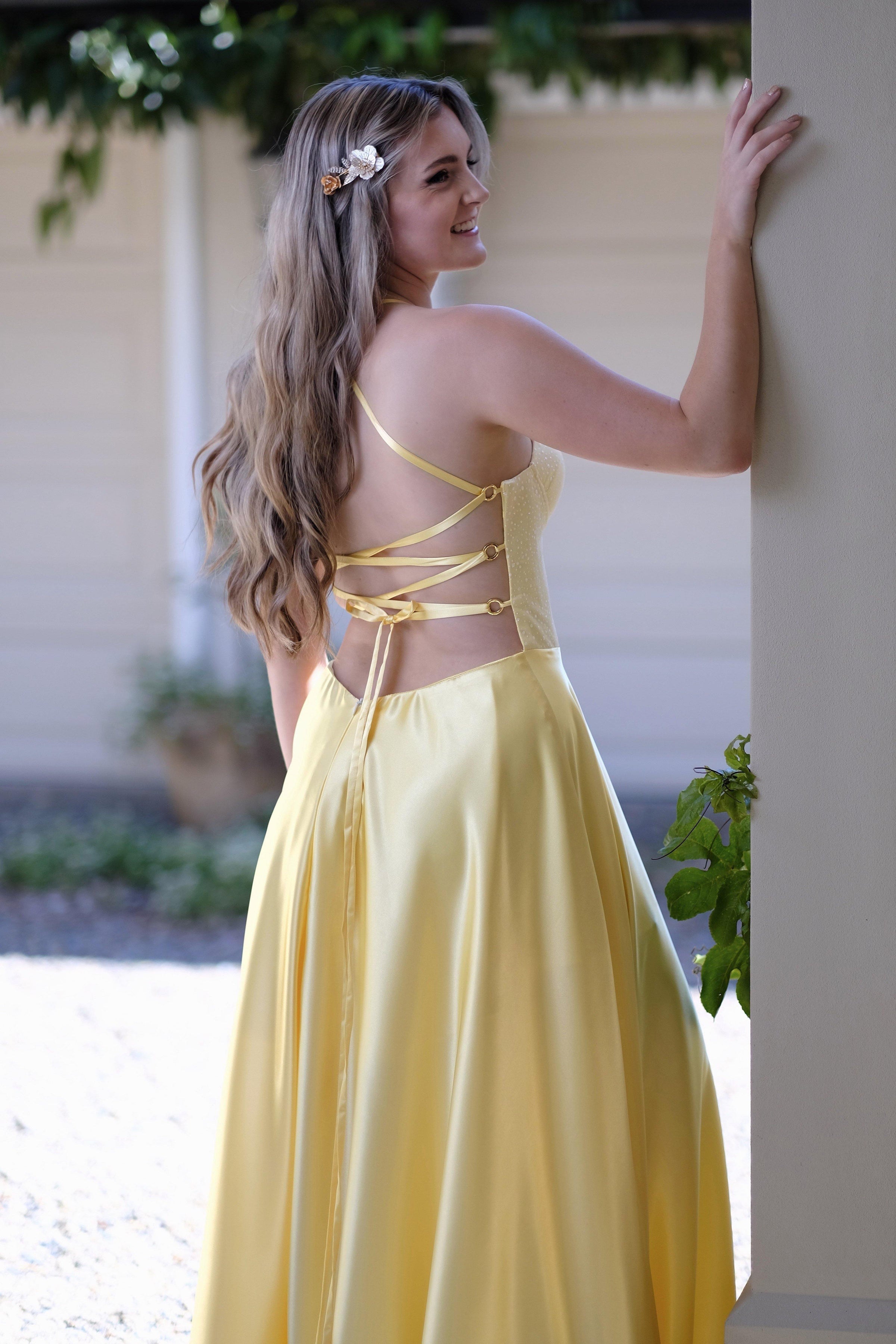 Yellow Formal Dress / Mia Cupped Corset / Melanie Jayne