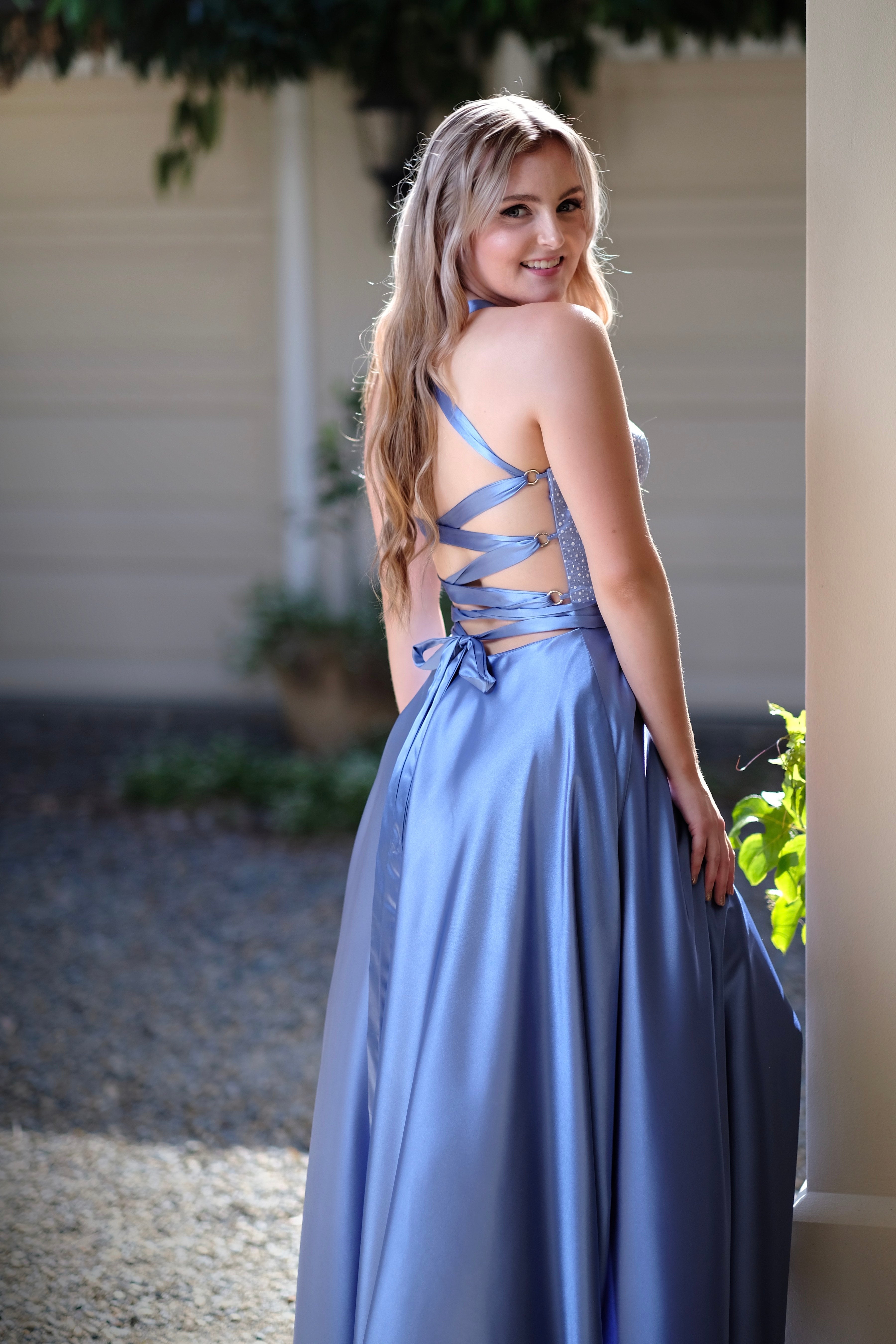 Cornflower blue hotsell cocktail dress